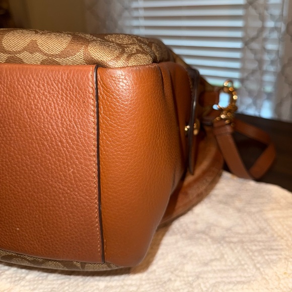 Coach Brown Monogram Shoulder Bag - Picture 7 of 13